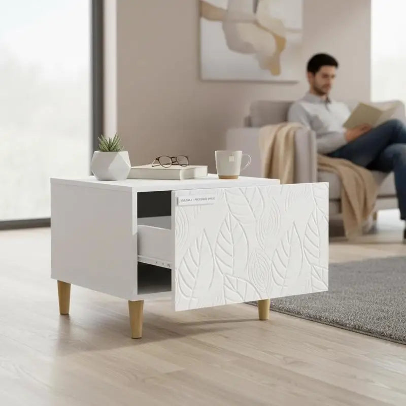 Table basse en bois massif avec tiroir