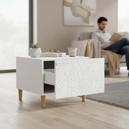 Table basse en bois massif avec tiroir