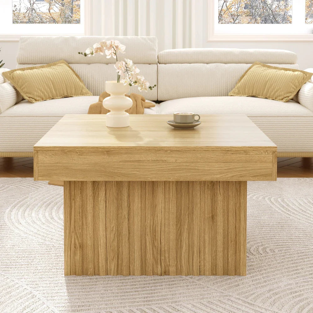 Table basse bois clair 79x79x46 cm