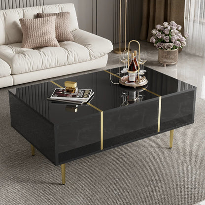 Table basse en bois et noir 100x60x41,5 cm