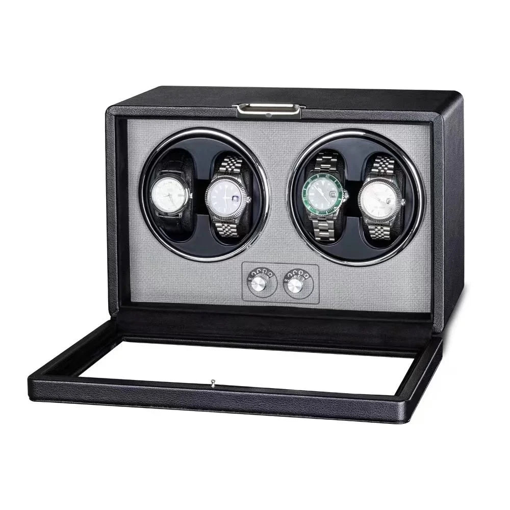 CCZIDONGH Wooden Watch Winder Box Automatic Watch Winder 2 Slots Watch Storage Box With Led Light Watch Box