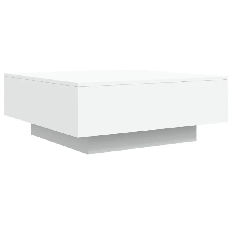 Table basse blanche et en bois d'ingénierie 80x80x31 cm