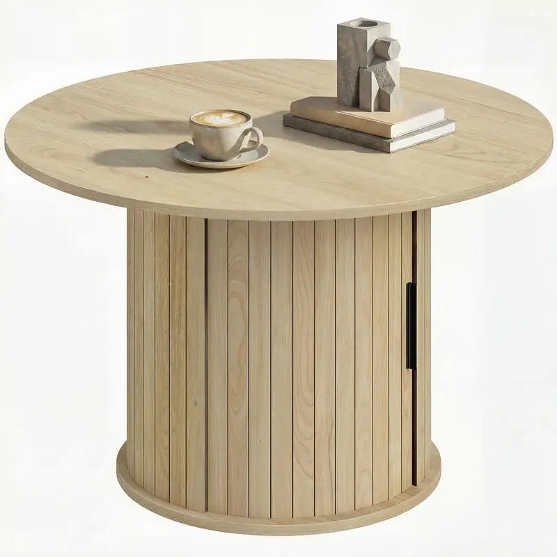 Table basse en bois massif ronde 80 cm style moderne