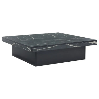 Table basse en bois et noir 90x90x25 cm