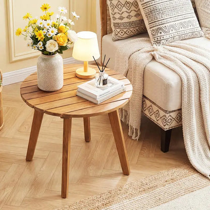 Table basse en bois massif acacia 35x35x43 cm naturelle