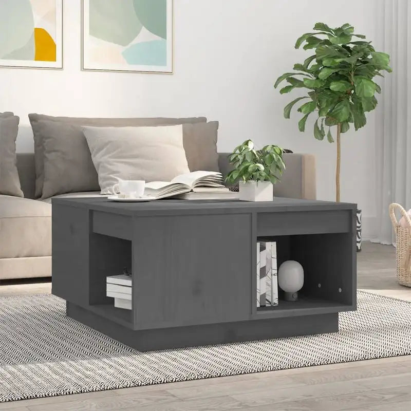 Table basse en bois massif pin 110 x 50 x 33,5 cm brune