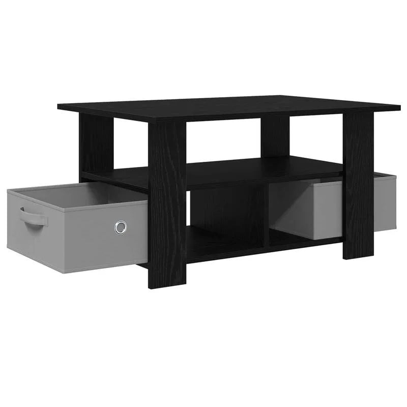 Table basse en bois et noir 77x55x42 cm