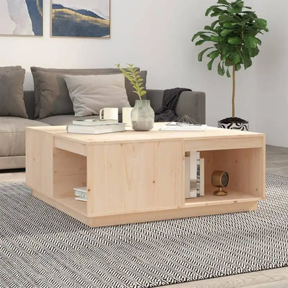 Table basse en bois massif pin 110 x 50 x 33,5 cm brune