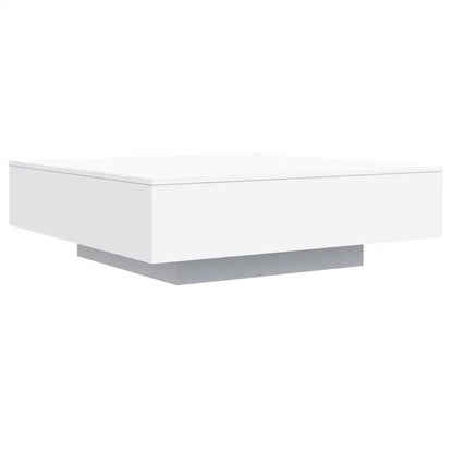 Table basse blanche et en bois 100x100x31 cm