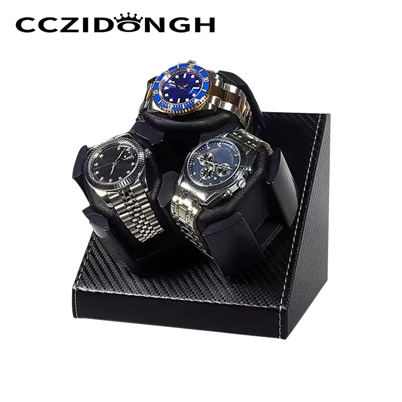 3+0 Watch Winder Leather utomatic Watch Box With Wanbao Quiet Motor Watch Cabinet Clock Storage Box