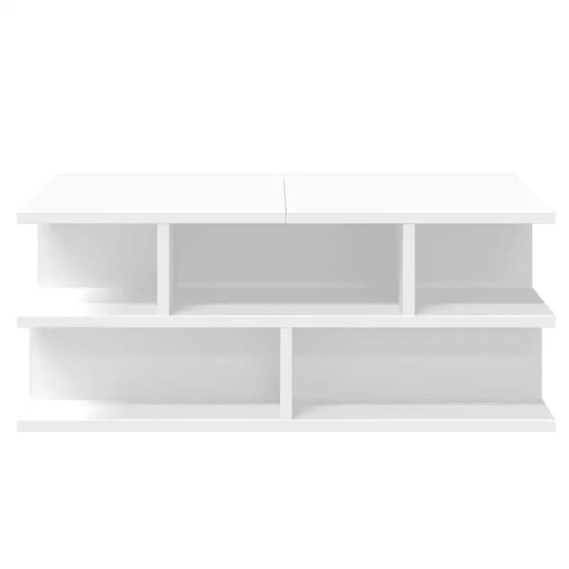 Table basse blanche et en bois 70x70x29 cm