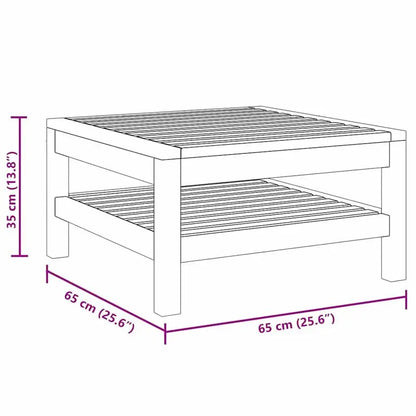 Table basse en bois massif acacia 65x65x35 cm brune