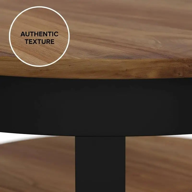 Table basse en bois massif acacia style béton 65x65x32 cm
