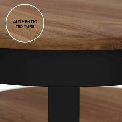 Table basse en bois massif acacia 65 x 65 x 32 cm style béton