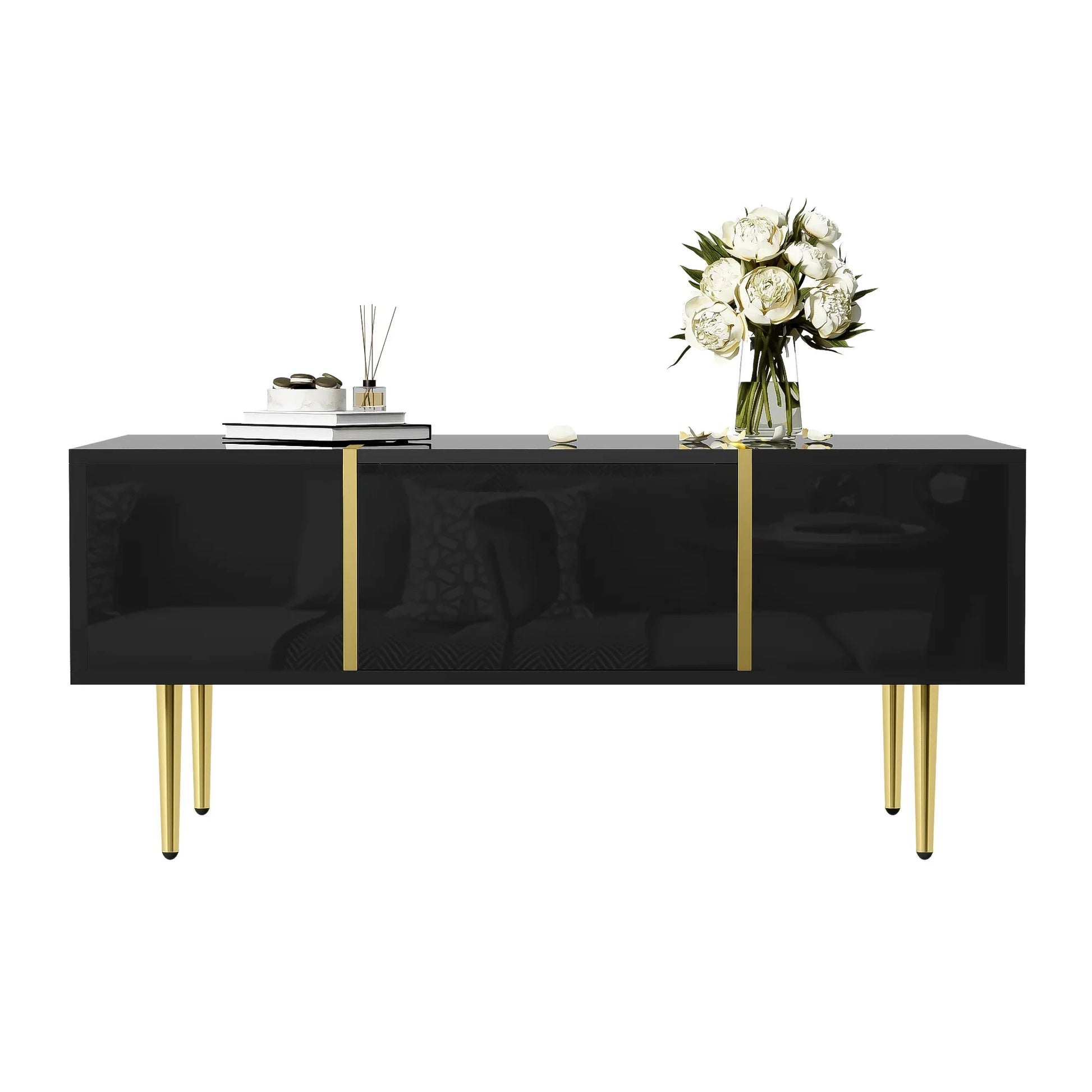 Table basse en bois et noir 100x60x41,5 cm