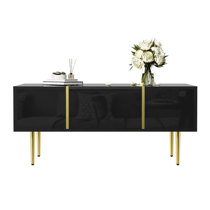 Table basse en bois et noir 100x60x41,5 cm
