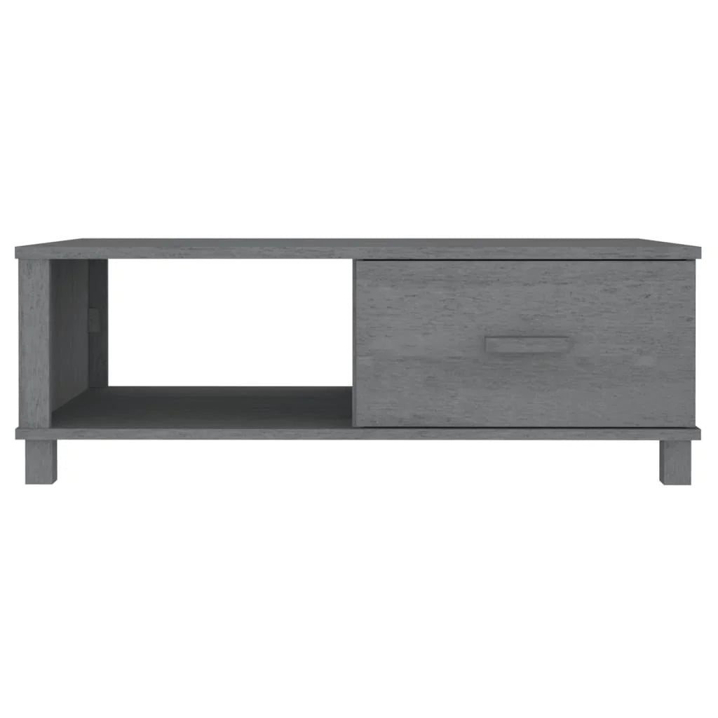 Table basse en bois massif pin 100 x 55 x 35 cm gris