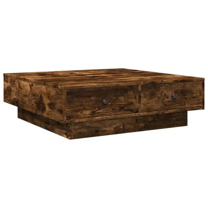 Table basse en bois massif fumé 90x90 cm