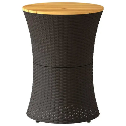 Table basse en bois et noir 50 cm rotin polypropylène acier