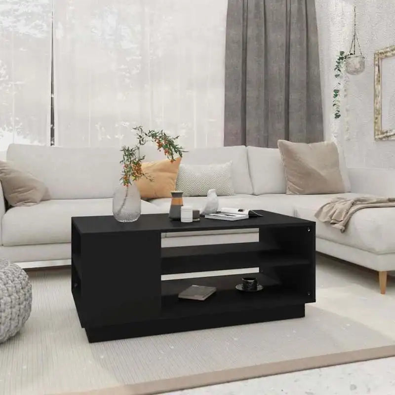 Table basse en bois et noir 102x55x43 cm
