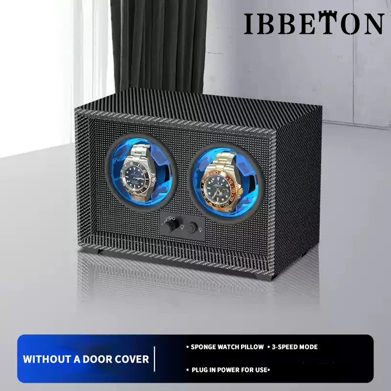 IBBETON 1 2 4 6 Slot Luxury Watch Winder For Automatic Watches Box  Carbon Fiber Texture With Mute Motor Watch Automati