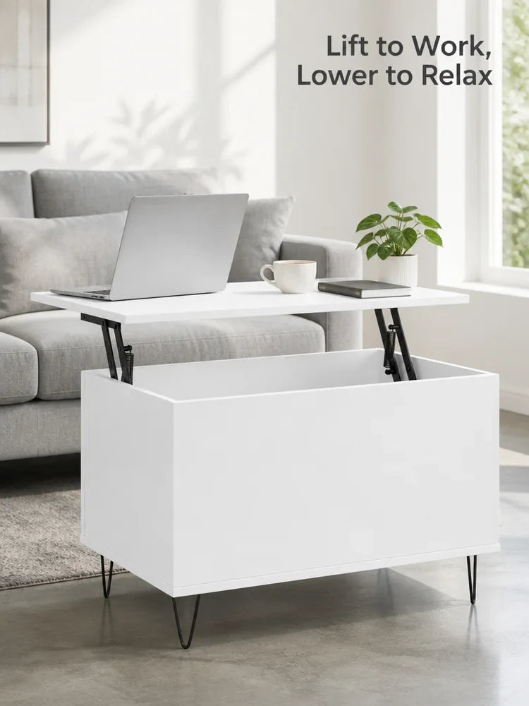Table basse blanche et en bois d'ingénierie 60x44,5x45 cm