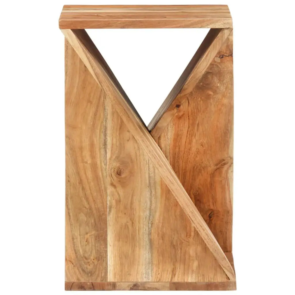 Table basse en bois clair et acacia massif 35 x 35 x 55 cm