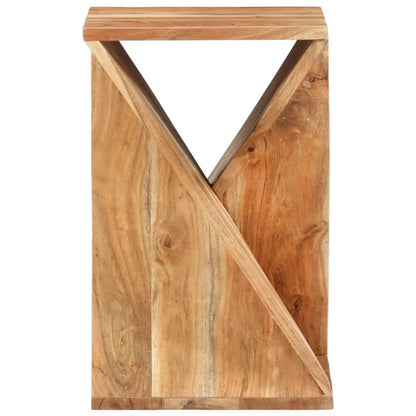 Table basse en bois clair et acacia massif 35 x 35 x 55 cm