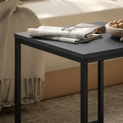Table basse en bois et noir 45x45x45 cm et 40x40x40 cm