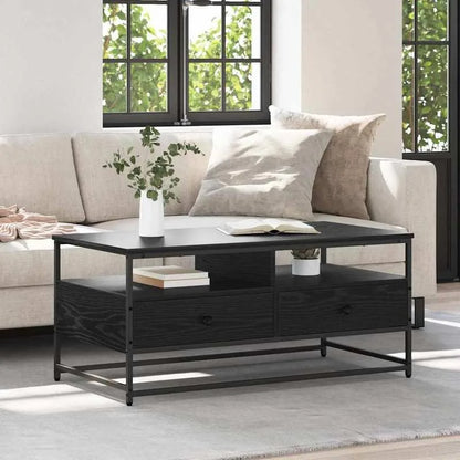 Table basse en bois et noir 100x51x45 cm