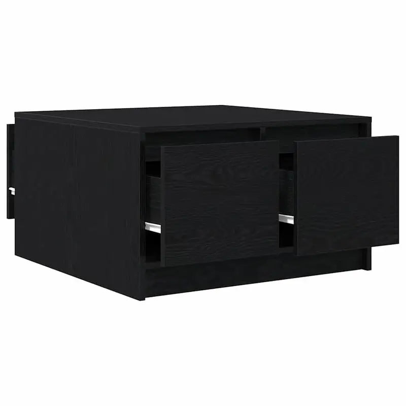Table basse en bois et noir avec tiroirs 70,5x70x40 cm
