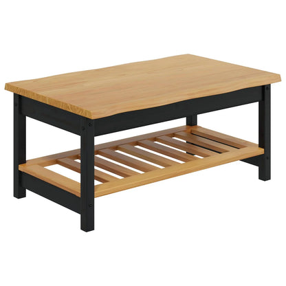 Table basse en bois massif pin 100 x 60 x 45,5 cm noire