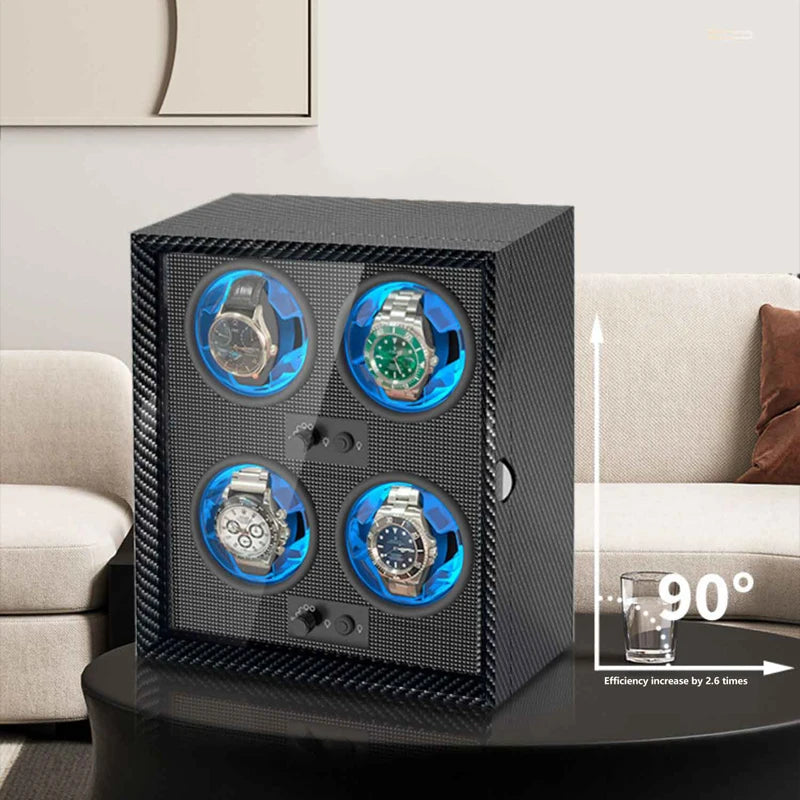 IBBETON 1 2 4 6 Slot Luxury Watch Winder For Automatic Watches Box  Carbon Fiber Texture With Mute Motor Watch Automati