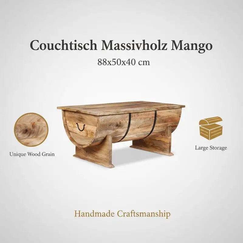 Table basse en bois massif 88 x 50 x 40 cm vert armée