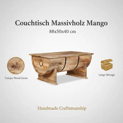 Table basse en bois massif 88 x 50 x 40 cm vert armée