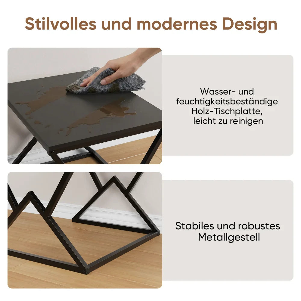Table basse en bois et noir 80x50x40 cm