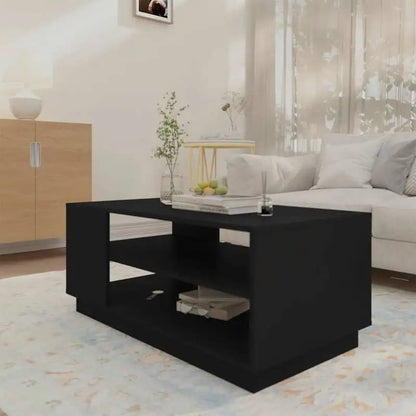 Table basse en bois et noir 102x55x43 cm