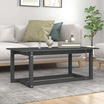 Table basse en bois massif pin 110 x 55 x 45 cm grise