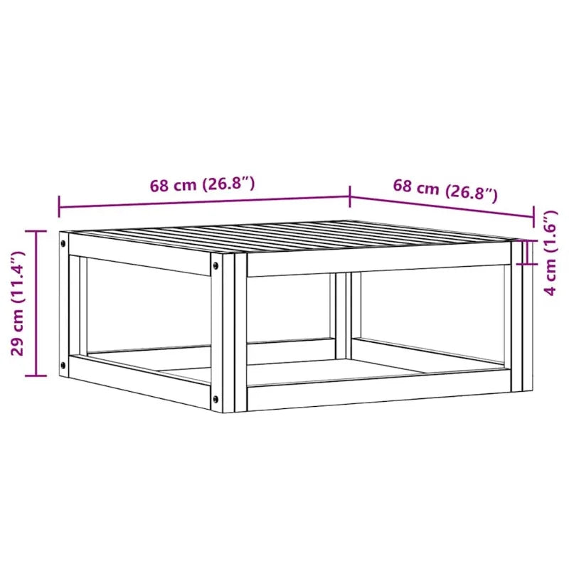 Table basse en bois massif acacia 68 x 68 x 29 cm brune