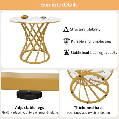 Table basse ronde en bois 2 niveaux avec rangement 80 cm