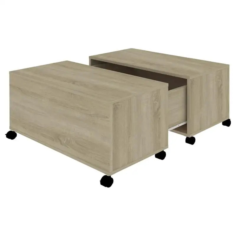 Table basse bois clair Sonoma Oak 75x75x38 cm