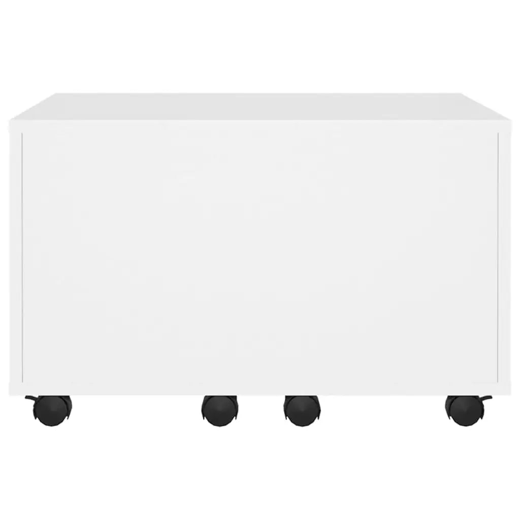 Table basse blanche et en bois rectangulaire 60x60x38 cm