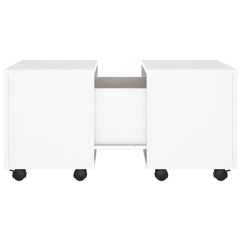 Table basse blanche et en bois 60x60x38 cm