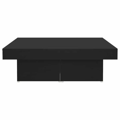 Table basse en bois et noir 90 x 90 x 28 cm