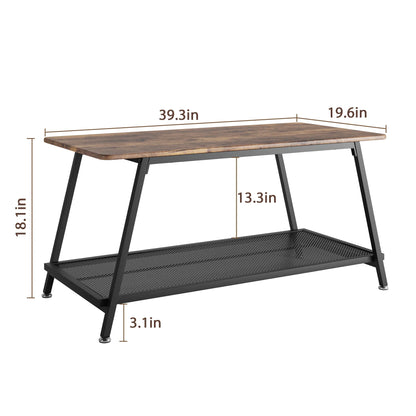 Table basse en bois et noir 80x55x40 cm