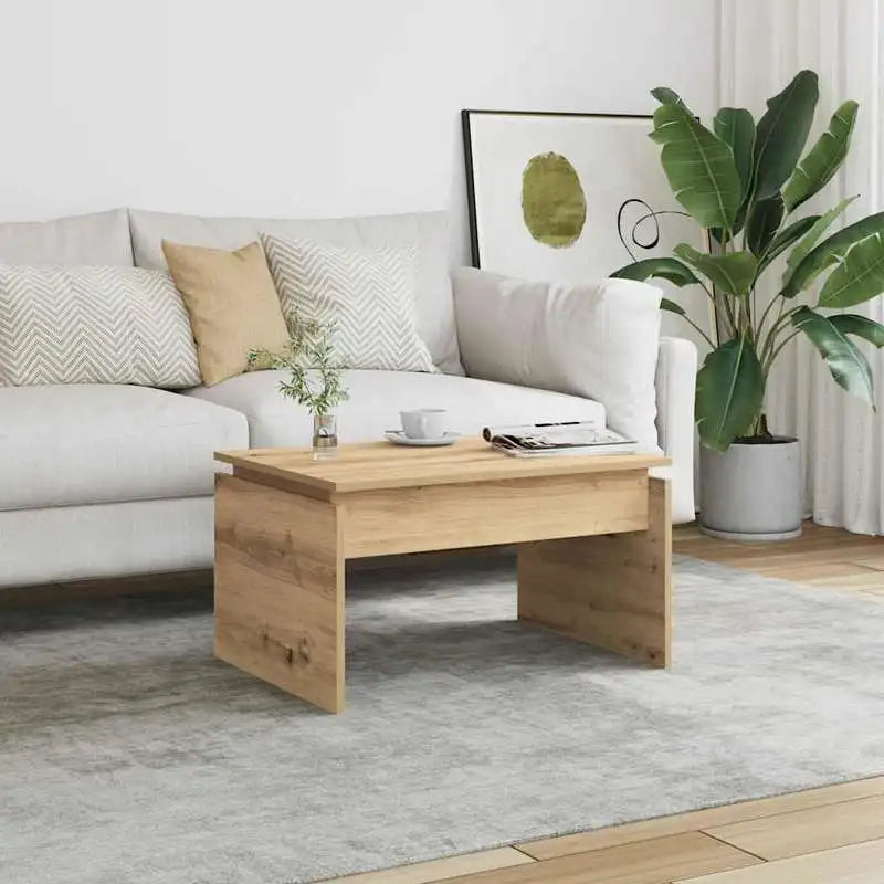 Table basse bois clair en chêne 68 x 50 x 38 cm