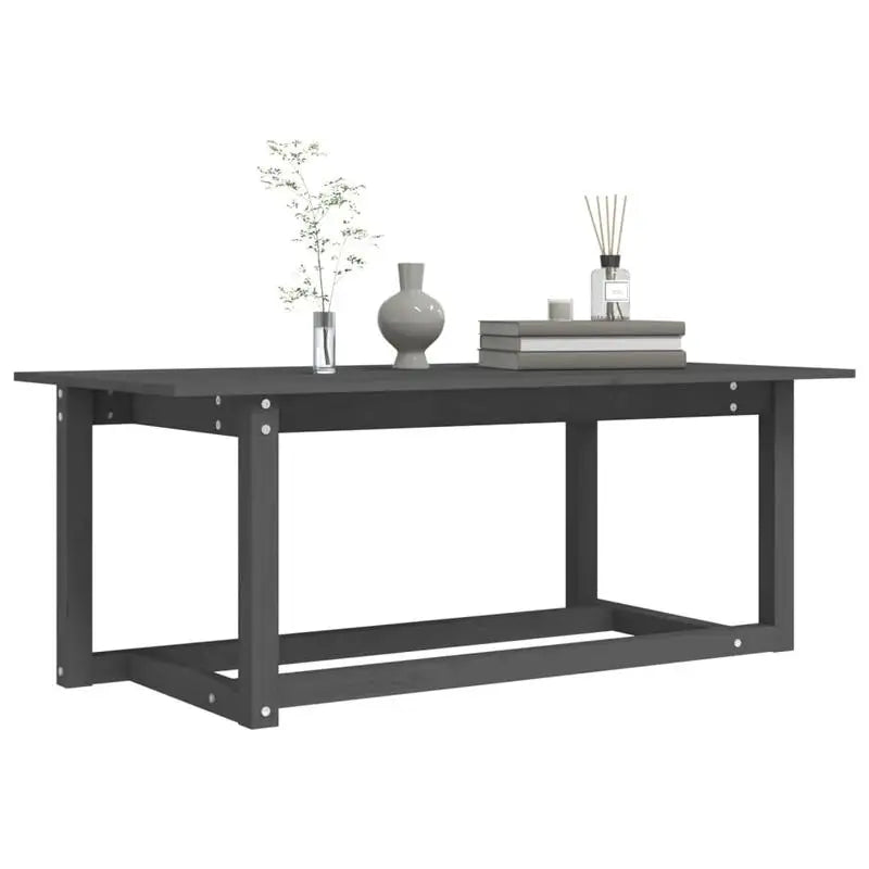 Table basse en bois massif pin 110 x 55 x 45 cm grise