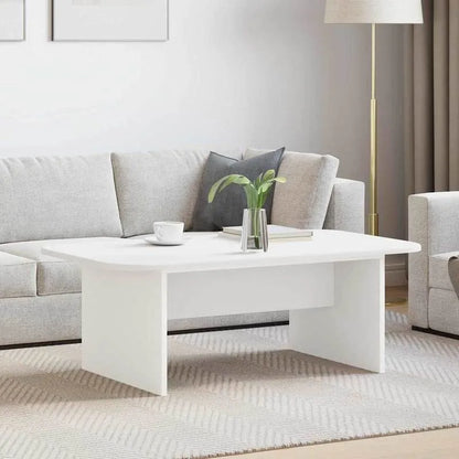Table basse blanche et en bois d'ingénierie 93x53x33 cm