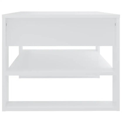 Table basse blanche et en bois 102x55x45 cm