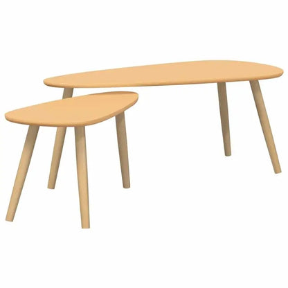 Table basse en bois massif pin 2 pièces marron